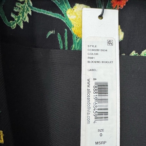 Alice + Olivia Blooming Bouquet Floral Print Wrap Dress Fall Wedding Guest Party - Picture 7 of 15